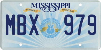 MS license plate MBX979