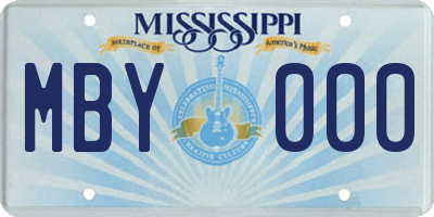 MS license plate MBY000