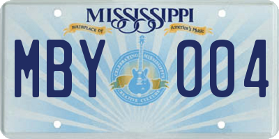 MS license plate MBY004