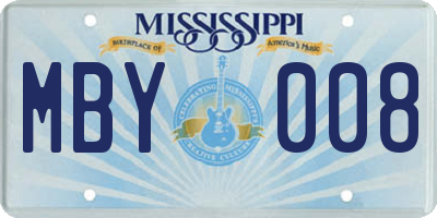MS license plate MBY008