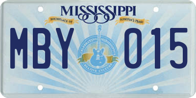MS license plate MBY015