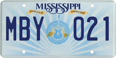 MS license plate MBY021