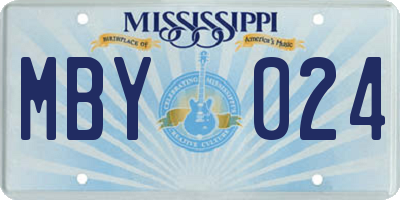 MS license plate MBY024