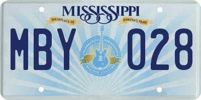 MS license plate MBY028