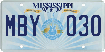 MS license plate MBY030