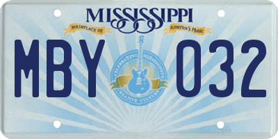 MS license plate MBY032