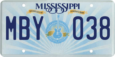 MS license plate MBY038