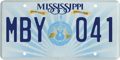 MS license plate MBY041