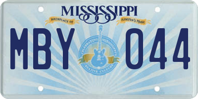 MS license plate MBY044