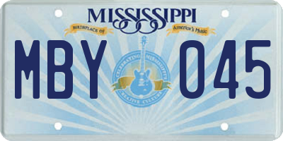 MS license plate MBY045