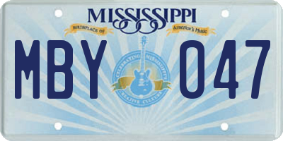 MS license plate MBY047