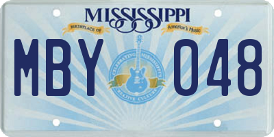 MS license plate MBY048