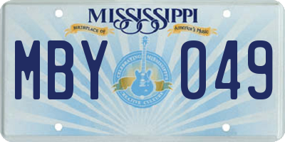 MS license plate MBY049
