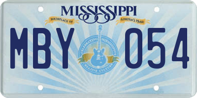 MS license plate MBY054