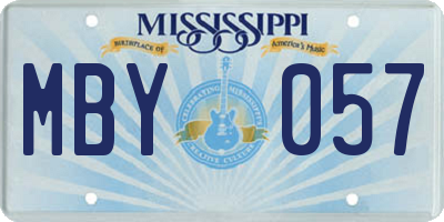 MS license plate MBY057