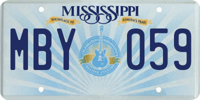 MS license plate MBY059