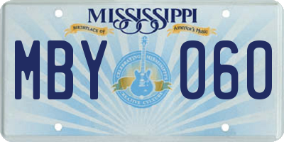 MS license plate MBY060