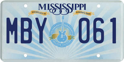 MS license plate MBY061