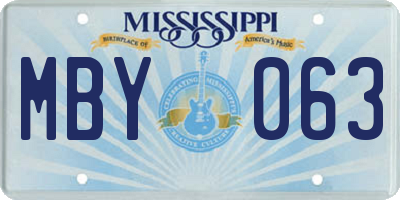 MS license plate MBY063