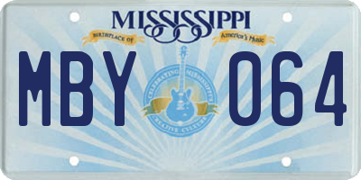 MS license plate MBY064