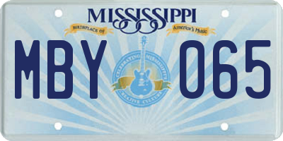 MS license plate MBY065