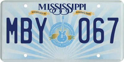 MS license plate MBY067