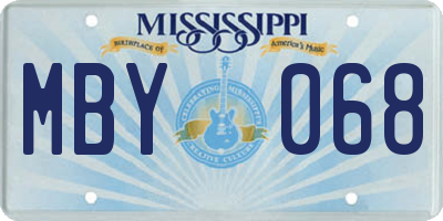 MS license plate MBY068