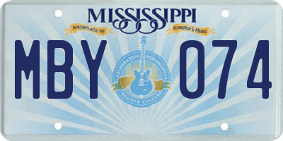 MS license plate MBY074