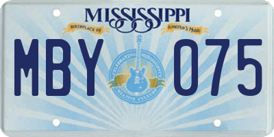 MS license plate MBY075