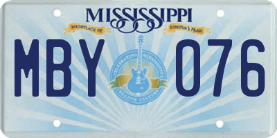 MS license plate MBY076