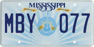 MS license plate MBY077