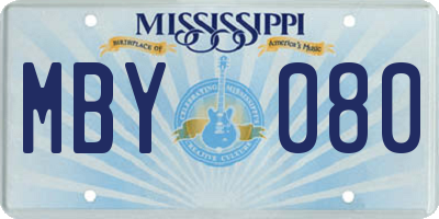 MS license plate MBY080