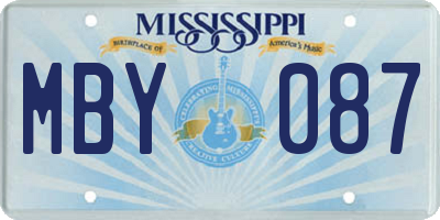 MS license plate MBY087