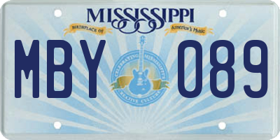 MS license plate MBY089