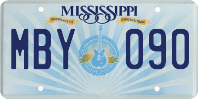 MS license plate MBY090