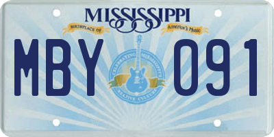 MS license plate MBY091
