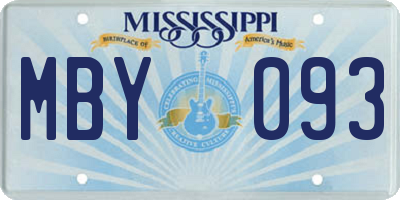 MS license plate MBY093