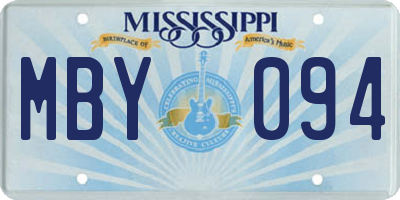 MS license plate MBY094