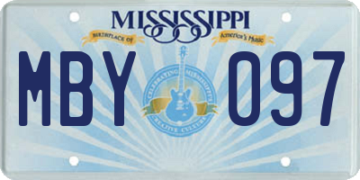 MS license plate MBY097