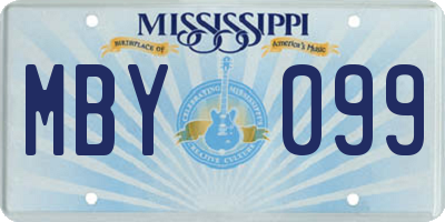 MS license plate MBY099