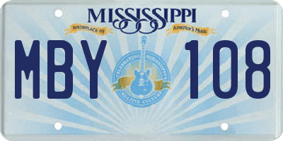 MS license plate MBY108
