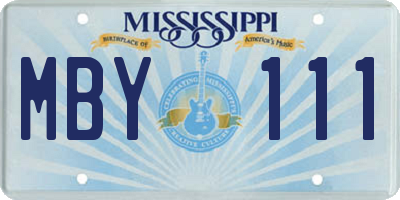 MS license plate MBY111