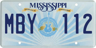 MS license plate MBY112