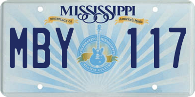 MS license plate MBY117