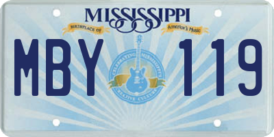 MS license plate MBY119