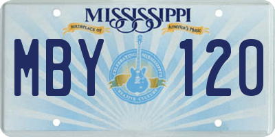 MS license plate MBY120