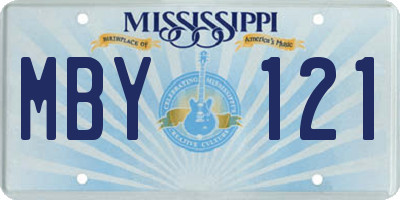 MS license plate MBY121