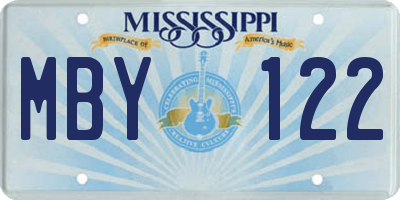 MS license plate MBY122