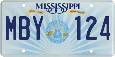 MS license plate MBY124