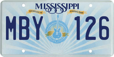 MS license plate MBY126